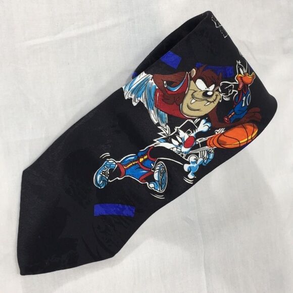 Looney Tunes Tasmanian Devil Basketball Tie Black - Picture 1 of 7
